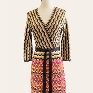 Trina Turk Mock-Wrap Sweater Dress